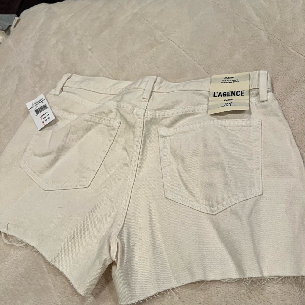 L'AGENCE Women's Off-White Jean Shorts